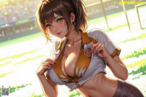 A girl in a red shirt holding a soccer ball.