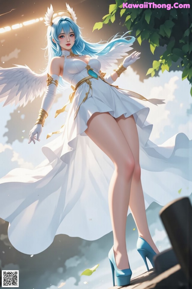 Hentai - Captivating Grace of the Cosmic Maiden Set.2 20250125 Part 8 No.b7b8ca A woman in a white dress with angel wings.