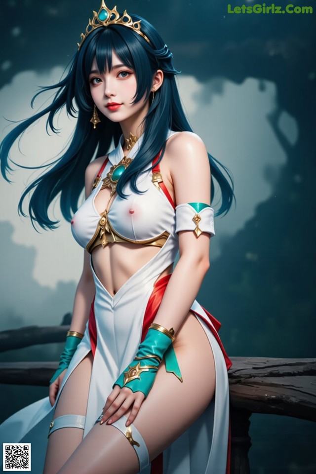 Hentai - Under the Radiance of Celestial Grace Set.1 20250106 Part 10 No.f425cf A woman in a white and red outfit with a crown on her head.